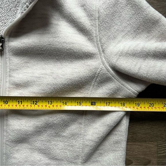 32 Degrees Sherpa Lined Off White Gray Fleece Jacket Full Zip Women's size Med - Picture 7 of 8